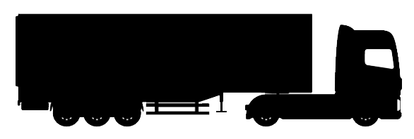 Silhouette of a reefer (refrigerated) box truck, designed for transporting temperature-sensitive goods